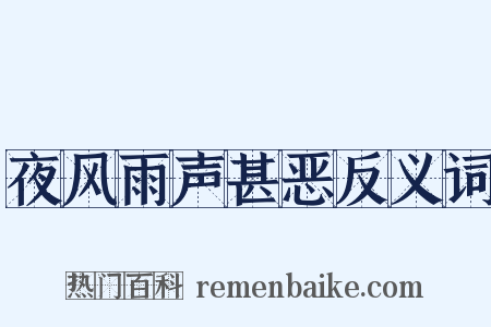 夜风雨声甚恶反义词是什么意思的图片